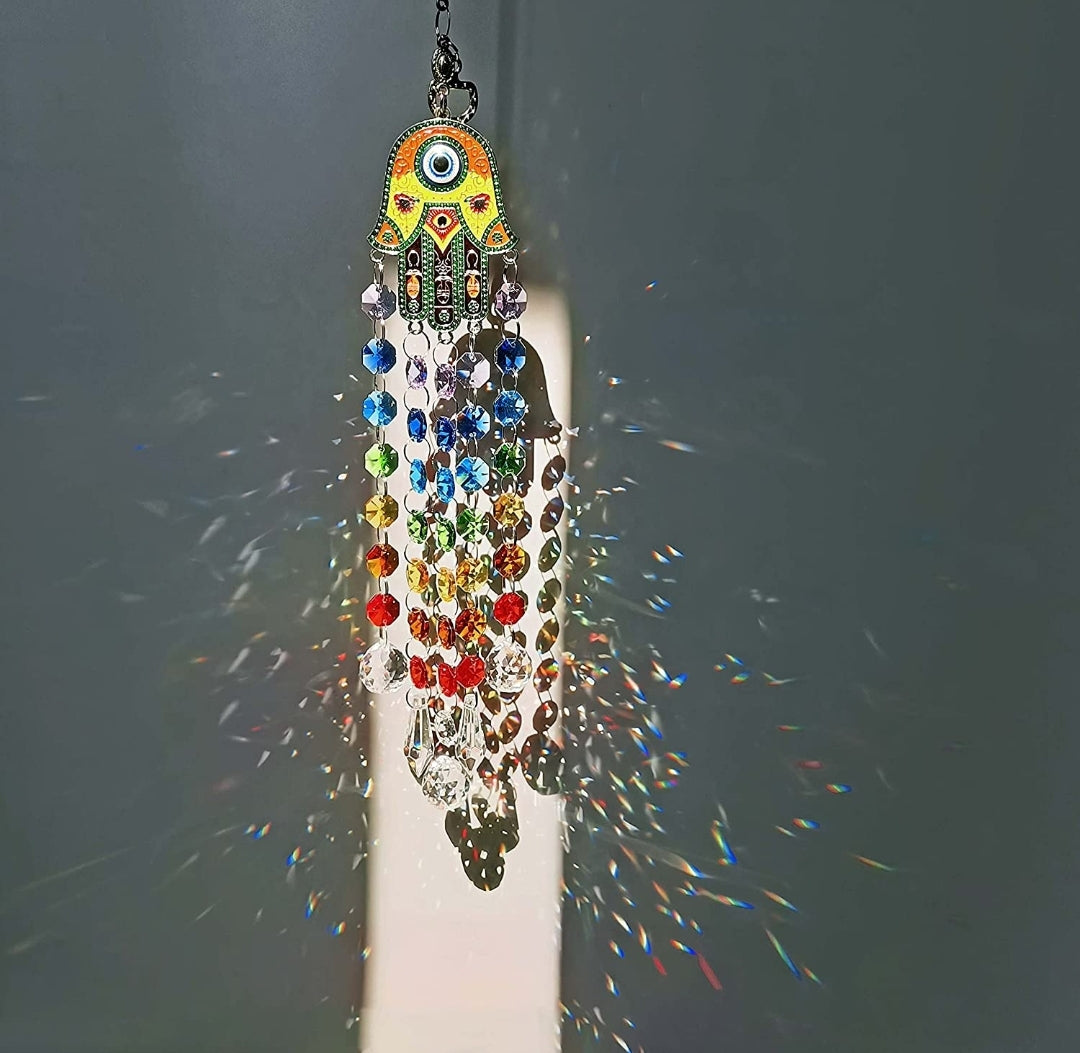 Hamsa Hand Chakra Suncatcher
