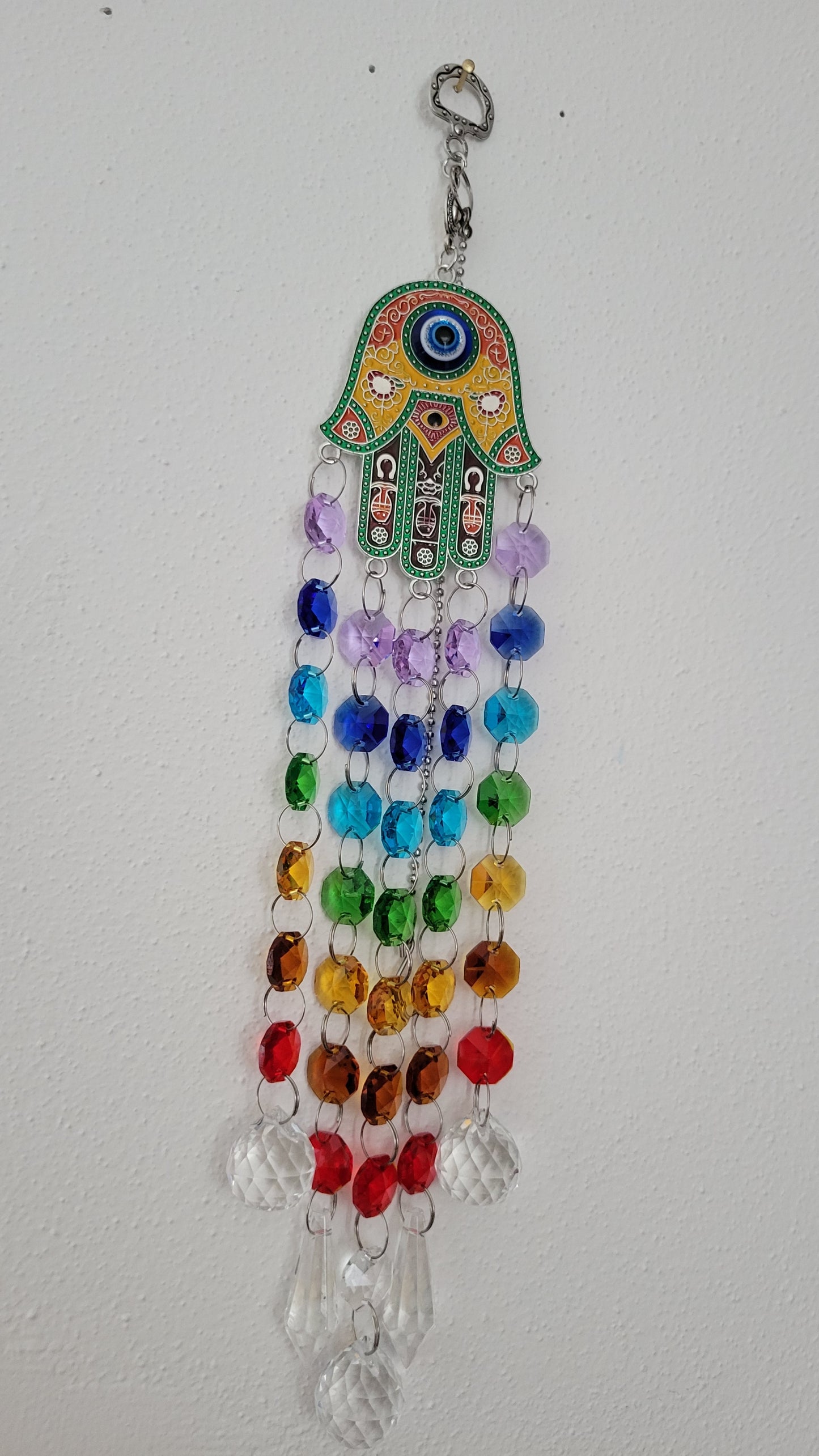 Hamsa Hand Chakra Suncatcher